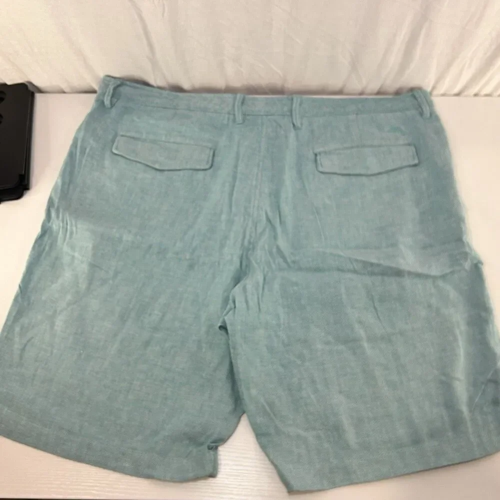 Tommy Bahama Linen Blend Shorts Men’s Size 40 Mint Green Chino Flat Front
